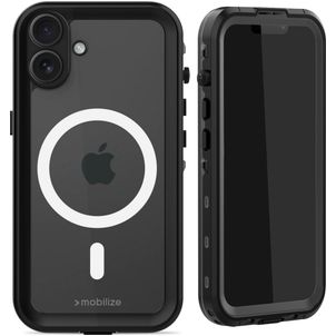 Mobilize Waterproof Coque iPhone 16 Plus MagSafe Coque arrière Imperméable Rigide - Noir