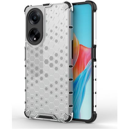 Mobigear Honeycomb Coque OPPO A98 Coque arrière Rigide Anti-Chocs - Blanc