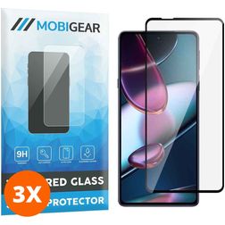 Mobigear Premium Motorola Edge X30 Verre trempé Protection d'écran - Compatible Coque - Noir (Lot de 3)