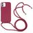 Mobigear Lanyard iPhone 16 Coque avec cordon en Silicone - Rouge