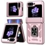 Mobigear Armor ring Coque Samsung Galaxy Z Flip 7 FE Coque arrière Rigide Anti-Chocs avec Anneau-Support - Rose doré