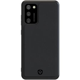 Valenta Snap Coque Samsung Galaxy A02s Coque arrière en Cuir Véritable - Noir