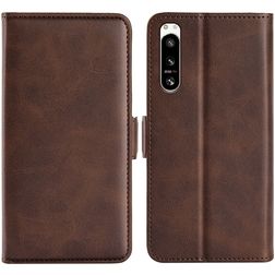 Mobigear Slim Magnet Housse Sony Xperia 5 IV Etui Porte-Monnaie - Marron