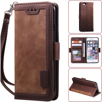Mobigear Two Tone Housse iPhone 8 Etui Porte-Monnaie - Marron