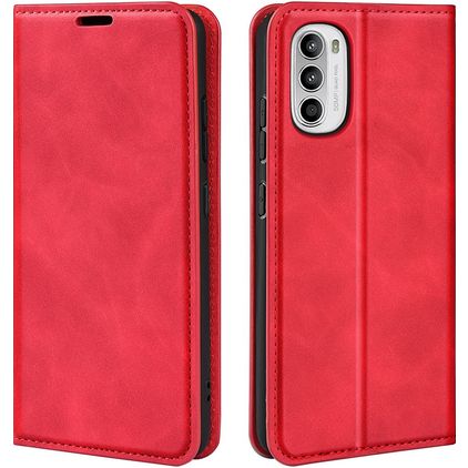 Mobigear Retro Slim Housse Motorola Moto G52 Etui Porte-Monnaie - Rouge