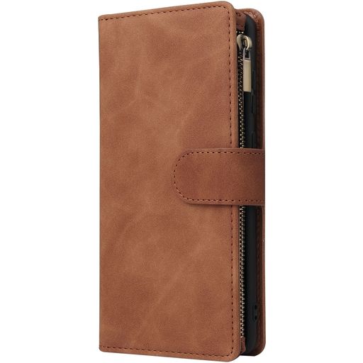 Mobigear Zipper Housse Samsung Galaxy Note 10 Lite Etui Porte-Monnaie - Marron