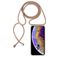 Mobigear Lanyard iPhone XS Coque avec cordon en TPU Souple - Transparent / Marron