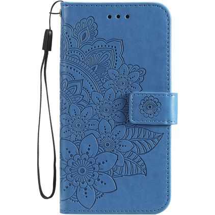 Mobigear Flowers Housse OPPO A54 5G Etui Porte-Monnaie - Bleu