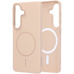 Mobiparts Slim Line Samsung Galaxy S26 MagSafe Plastique rigide Coque arrière - Dune Sand