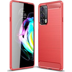 Mobigear Brushed Slim Coque Motorola Edge 20 Coque arrière en TPU Souple - Rouge