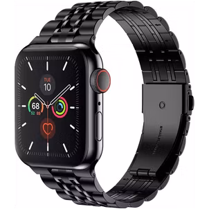 Mobigear Monaco Bracelet Acier Apple Watch Fermeture boucle déployante - 49/46/45/44 mm - Noir