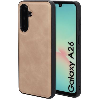 Mobiparts Classic Samsung Galaxy A26 MagSafe TPU / Similicuir Coque arrière - Moonstone Beige