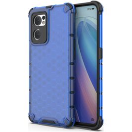 Mobigear Honeycomb Coque OPPO Find X5 Lite Coque arrière Rigide Anti-Chocs - Bleu