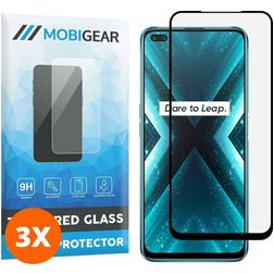 Mobigear Premium Realme X3 SuperZoom Verre trempé Protection d'écran - Compatible Coque - Noir (Lot de 3)