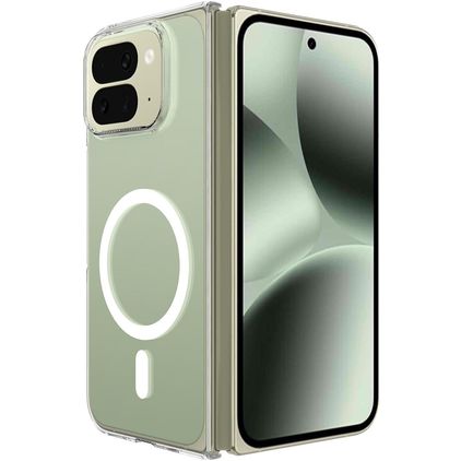 Mobigear Crystal Transparent Google Pixel 10 Pro Fold MagSafe Plastique rigide Coque arrière - Transparent