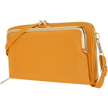 Antonio Fonzo Crossbody Clutch Snap Sac téléphone - Large - Jaune