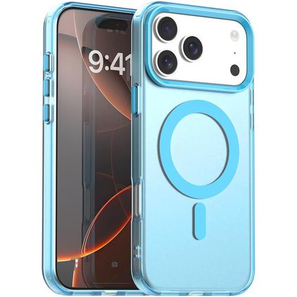 Mobigear Shockproof Coque iPhone 18 Pro MagSafe Coque arrière Rigide - Bleu