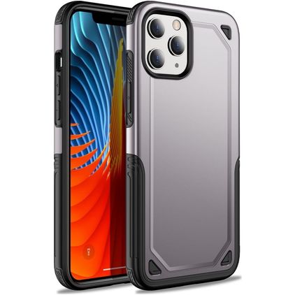 Mobigear Slim Armor Coque iPhone 12 Pro Max Coque arrière Rigide Anti-Chocs - Gris