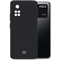 Mobilize Rubber Gelly Coque POCO M4 Pro 4G Coque arrière en TPU Souple - Matt Black