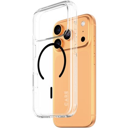 CARE by PanzerGlass Flagship Coque iPhone 17 Pro MagSafe Coque arrière Rigide - Transparent / Noir