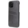 Fierre Shann Premium Card Coque iPhone 12 Pro Coque arrière avec Porte-Cartes - Gris