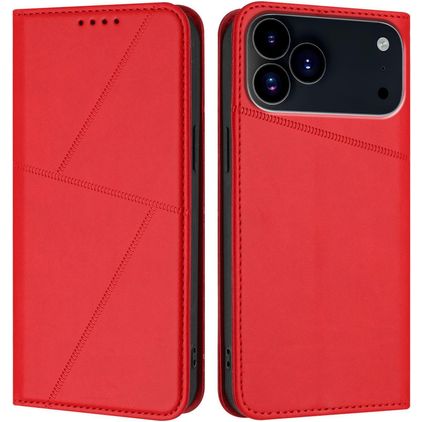 Mobigear Frosted Flip Housse iPhone 17 Pro Etui Porte-Monnaie - Rouge