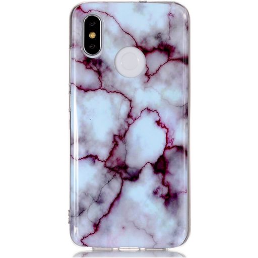 Mobigear Marble Coque Xiaomi Mi 8 Coque arrière en TPU Souple - Rouge