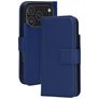 Mobiparts Wallet Housse iPhone 17 Pro MagSafe Etui en Cuir Véritable Porte-Monnaie - Bleu
