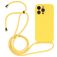 Mobigear Lanyard iPhone 15 Pro Max Coque avec cordon en Silicone - Jaune