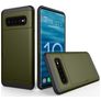 Mobigear Card Samsung Galaxy S10 Plus Plastique rigide Coque arrière Antichoc avec porte-cartes - Vert armée