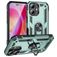 Mobigear Armor Ring Coque iPhone 16 Coque arrière Rigide Anti-Chocs avec Anneau-Support - Vert