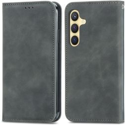 Mobigear Retro Slim Housse Samsung Galaxy S25 Plus Etui Porte-Monnaie - Gris