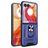 Mobigear Armor Ring Motorola Razr 50 Ultra Plastique rigide Coque arrière Antichoc avec bague de maintien - Bleu