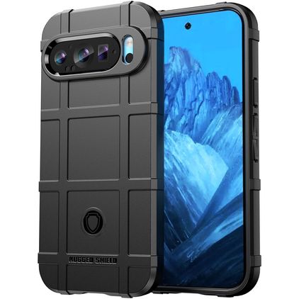 Mobigear Rugged Shield Coque Google Pixel 9 Coque arrière en TPU Souple Anti-Chocs - Noir