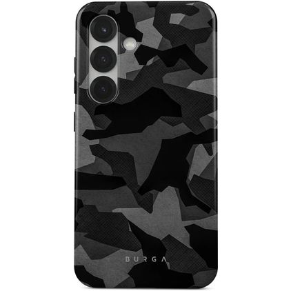 Burga Tough Samsung Galaxy S25 Plastique rigide Coque arrière Antichoc - Night Black Camo