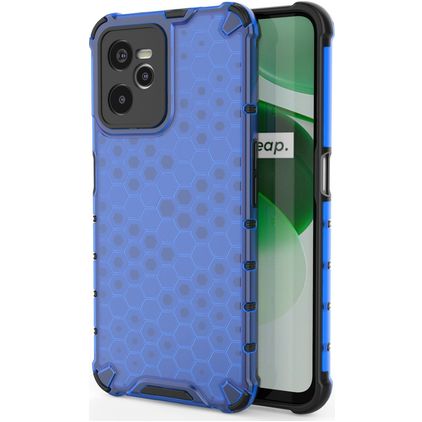 Mobigear Honeycomb Realme C35 Plastique rigide Coque arrière Antichoc - Bleu