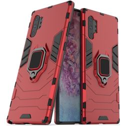Mobigear Armor Ring Coque Samsung Galaxy Note 10 Plus Coque arrière Rigide Anti-Chocs avec Anneau-Support - Rouge