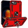 Mobigear Armor Ring Coque iPhone 17e Coque arrière Rigide Anti-Chocs avec Anneau-Support - Rouge