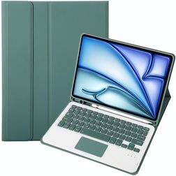 Mobigear Keys Coque iPad Air 11 Pouces (2024) Etui Clavier Bluetooth QWERTY + Porte-crayon - Vert