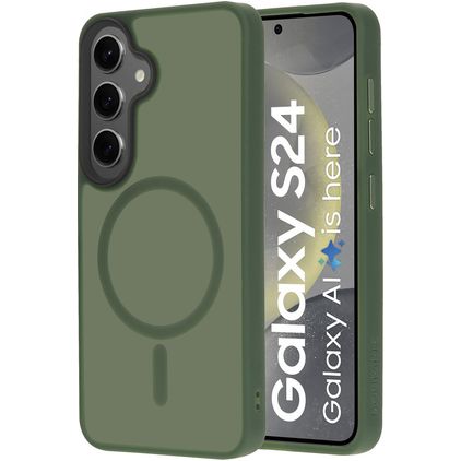 Mobiparts Hardcover Coque Samsung Galaxy S24 MagSafe Coque arrière Rigide - Satin Green