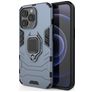 Mobigear Armor Ring Coque iPhone 13 Pro Coque arrière Rigide Anti-Chocs avec Anneau-Support - Bleu