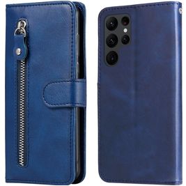 Mobigear Zipper Housse Samsung Galaxy S23 Ultra Etui Porte-Monnaie - Bleu Mobigear Zipper Housse Samsung Galaxy S23 Ultra Etui Porte-Monnaie - Bleu