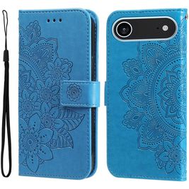 Mobigear Flowers Housse iPhone Air Etui Porte-Monnaie - Bleu