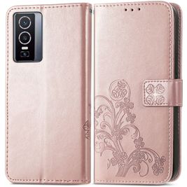 Mobigear Clover Housse Vivo Y76 Etui Porte-Monnaie - Rose doré