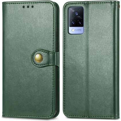 Mobigear Snap Button Housse Vivo V21 Etui Porte-Monnaie - Vert