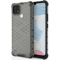 Mobigear Honeycomb Realme C21 Plastique rigide Coque arrière Antichoc - Noir