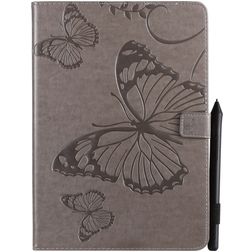 Mobigear Butterfly Coque iPad 7 (2019) Etui + Porte-crayon - Gris