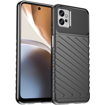 Mobigear Groove Coque Motorola Moto G32 Coque arrière en TPU Souple - Noir
