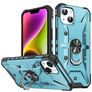 Mobigear Armor Ring iPhone 14 Plus Plastique rigide Coque arrière Antichoc avec bague de maintien - Bleu