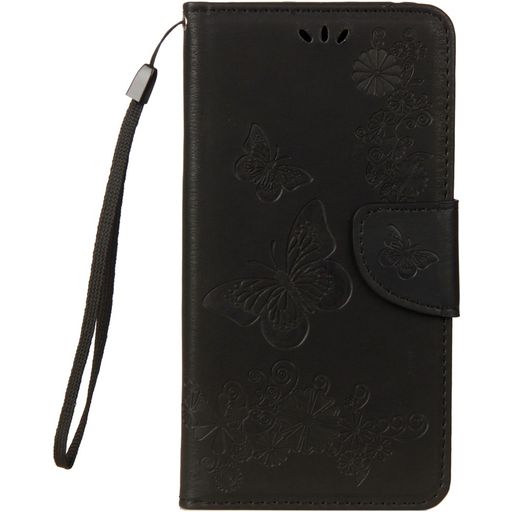 Mobigear Butterfly Housse Samsung Galaxy A8 (2018) Etui Porte-Monnaie - Noir